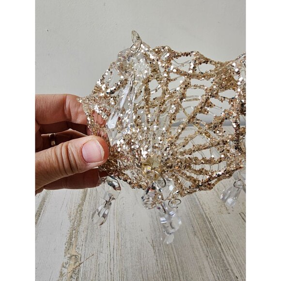 Chandelier sparkle glitter ornament large shabby chic diva unique vintage Xmas - Picture 6 of 10
